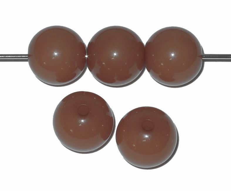 CH28299 Ακρυλικές χάντρες στρόγγυλες μπίλια  14mm/Ø1,5mm/17Τεμ. Καφέ Χρώμα Για Κόσμημα/Διακόσμηση  Χάντρα  (18 11) (gr) ()