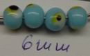 CH297 Glass Evil Eye Round Beads ,For Jewellery 6mm/40Pcs//Ø1,5mm Turquoise Color,   ,Material ,,Beads (5 0) ()