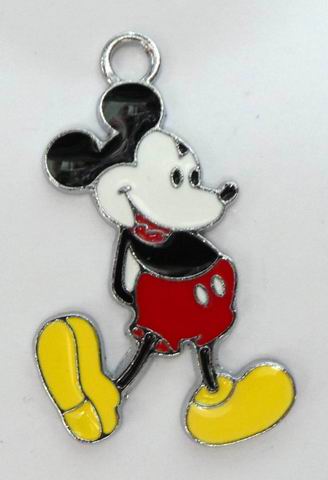 CH29842 Μεταλλικός Mickey Mouse Για κόσμημα 41X25mm/1Τεμ. Πολύχρωμο, Με Χρώμα/Enamel ,Συνθεση Κράμα (μείγμα),Παιδικά,Κρεμαστά (6 0) (7gr) ()