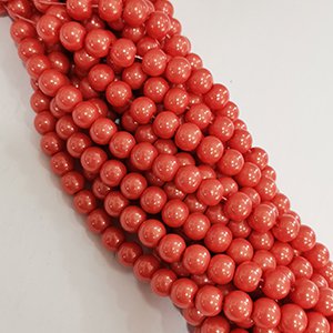 CH30122 Glass Pearls Round Beads ,For Jewellery 8mm/100Pcs/ Coral Color,Col 001   ,Material Glass,,Beads (4 12) ()