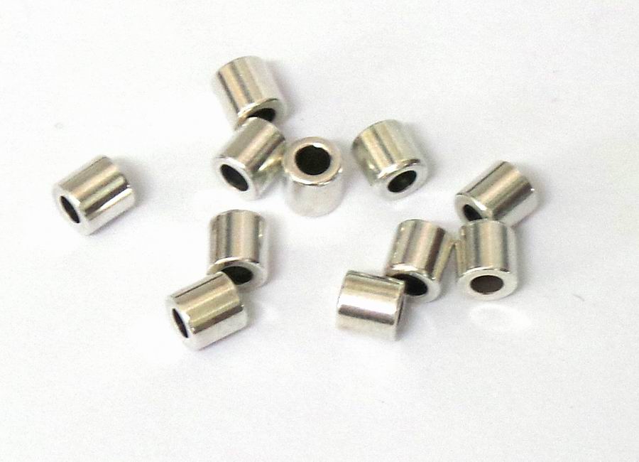 CH31287 Μεταλλικά σωληνάκια  Για κόσμημα 4X4mm/Ø2mm/10Τεμ. Αντικέ Χρώμα,   ,Συνθεση ,Χάντρα (4 0) (gr) ()