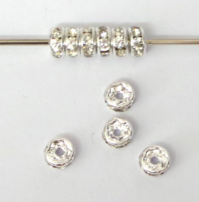 CH33303 ΜΕΤΑΛΛΙΚΕΣ Διαχωριστικές Ροδέλες  ΓΙΑ ΚΟΣΜΗΜΑ 5mm//10Τεμ. ΕΠΑΡΓΥΡΟ ΧΡΩΜΑ, ΜΕ ΣΤΡΑΣΑΚΙΑ  ,Συνθεση ,Χάντρα (16 32) (4gr) ()