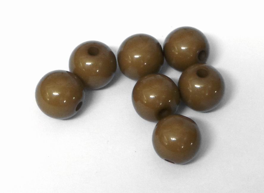 CH33420 Ακρυλικές χάντρες στρόγγυλες μπίλια Για κόσμημα 16mm/10Τεμ. Καφέ Χρώμα,   ,Συνθεση Ακρυλικό,Χάντρα (4 0) (gr) ()