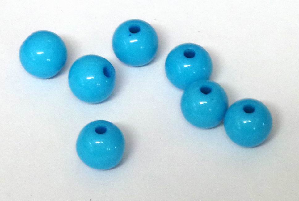 CH33446 Ακρυλικές Χάντρες στρόγγυλες μπίλια Για κόσμημα 10mm/~45Τεμ. Γαλάζιο Χρώμα, ,Συνθεση Ακρυλικό,Χάντρα (10 13) (28gr) ()