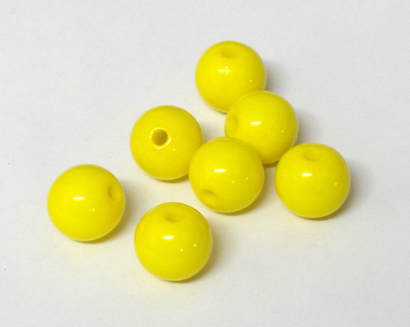 CH33448 Acrylic Round Beads ,For Jewellery 8mm/100Pcs/ Yellow Color,   ,Material Acrylic,,Beads (10 7) ()