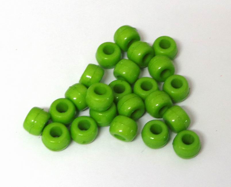 CH33476 Acrylic Round Beads with Big Hole ,For Jewellery 9X6mm/75Pcs//Ø4mm Green Color,   ,Material Acrylic,,Beads (0 3) ()