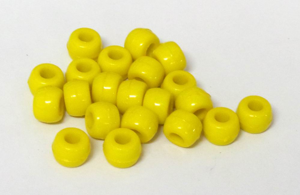 CH33477 Acrylic Round Beads with Big Hole ,For Jewellery 9X6mm/120Pcs//Ø4.5mm Yellow Color,   ,Material Acrylic,,Beads (12 8) ()