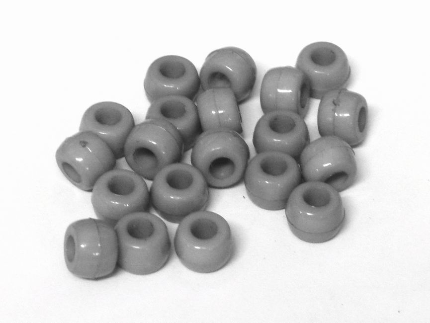 CH33478 Ακρυλικές Στρόγγυλες Χάντρες με μεγάλη τρύπα Για κόσμημα 9X6mm/Ø4mm/~75Τεμ. Γκρίζο Χρώμα, Για κομποσκοίνι ,Συνθεση Ακρυλικό,Χάντρα (-2 5) (29gr) ()
