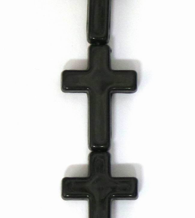 CH33575 Plastic crosses  18x25mm/20pcs black color, flat  ,material plastic,,beads (-2 0)
