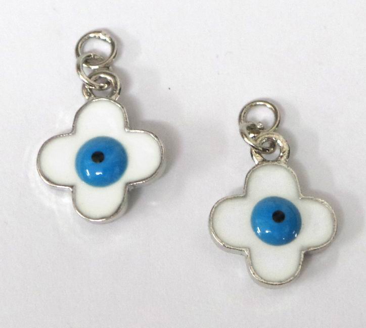 CH33866 Σταυροί Μεταλλικός φιγούρα ,19X15mm/2Τεμ. ,Μεταλλικό Χρώμα,Με Ματάκια (21 10) (7gr) ()