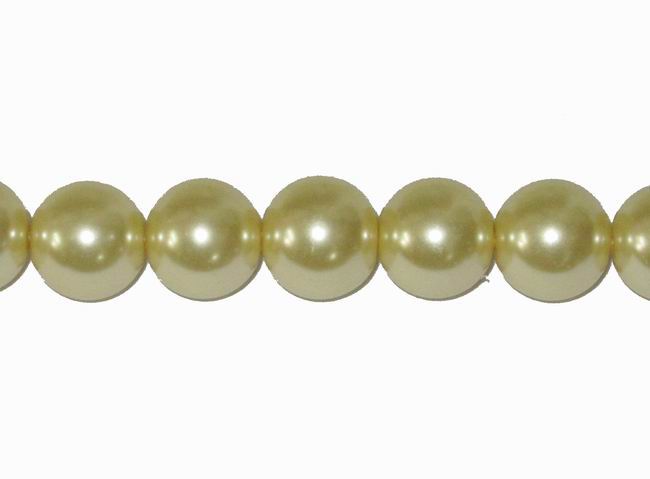 CH34653 Glass Pearls Round Beads ,For Jewellery 12mm/70Pcs/ Cream Color,   ,Material Glass,,Beads (6 9) ()