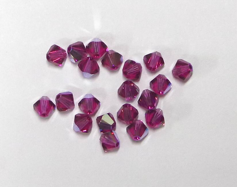 CH35060 Real Swarovski Bicone beads 5301  FOR JEWELLERY 4mm//20Pcs/   FUCHSIA COLOR,   ,Material ,,BEADS (42 6) ()