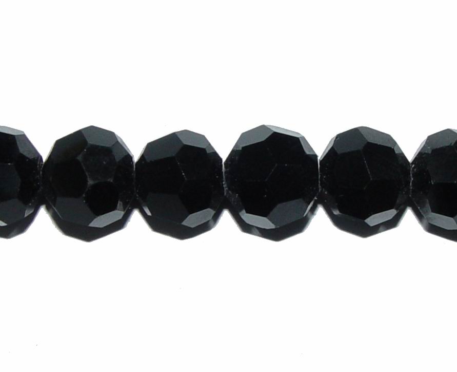 CH35146 Round Faceted Glass Beads For Jewellery 14mm/28Pcs Black Color, ,Material Glass,,Beads (10 5) ()