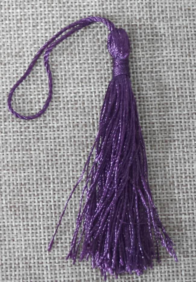 CH35408 Φούντες Υφασμάτινες Με κορδόνι ,80mm/5Τεμ. ,Μώβ Χρώμα,Με κορδόνι (103 15) (11gr) ()