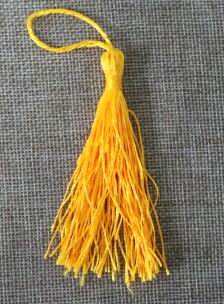 CH35411 Tassels Textile With Loop,With Belt ,80mm/5Pcs ,Yellow Color (13 27) ()
