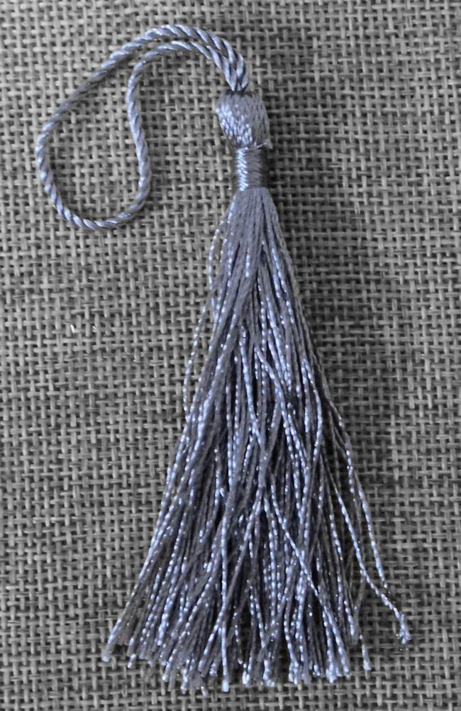 CH35417 Φούντες Υφασμάτινες Με κορδόνι ,80mm/5Τεμ. ,Γκρίζο Χρώμα,Με κορδόνι (1 0) (gr) ()