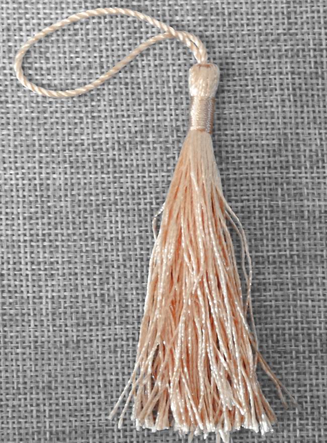 CH35426 Φούντες Υφασμάτινες Με κορδόνι ,80mm/5Τεμ. ,Ροδακινί Χρώμα,Με κορδόνι (40 10) (10gr) ()