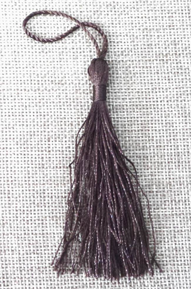 CH35430 Tassels Textile With Loop,With Belt ,80mm/5Pcs ,Dark Brown (59 18) ()