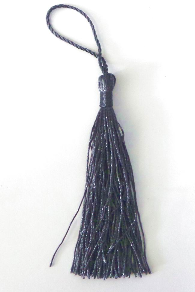 CH35465 Φούντες Υφασμάτινες Με κορδόνι ,80mm/5Τεμ. ,Γκρίζο Χρώμα,Με κορδόνι (38 28) (12gr) ()