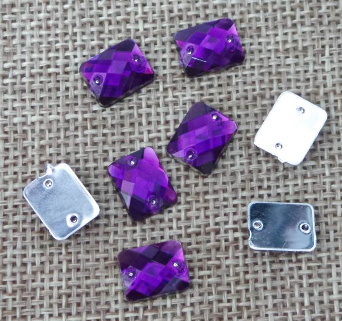 CH35946 Flatback Acrylic Rhinestones  8X10mm/20Pcs Lilac Color For Sewing  Hotfix  (32 5) ()