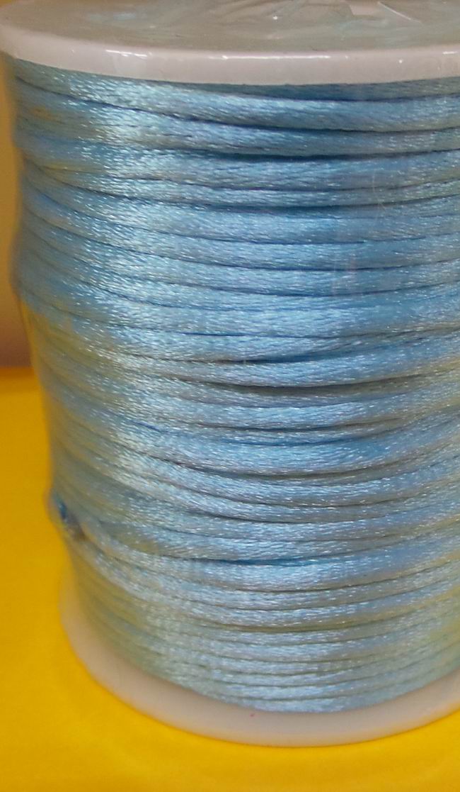 CH37342 Κορδόνια Ποντικοουρά στρόγγυλο ,2mm/45Μέτρ. ,Γαλάζιο Χρώμα,Σατέν (3 2) (112gr) ()