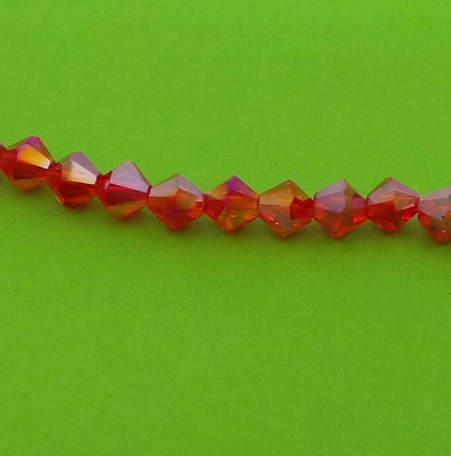 CH37681 Beads and Spacers Glass Bicone, ,6mm/50Pcs ,Red Color (13 22) ()