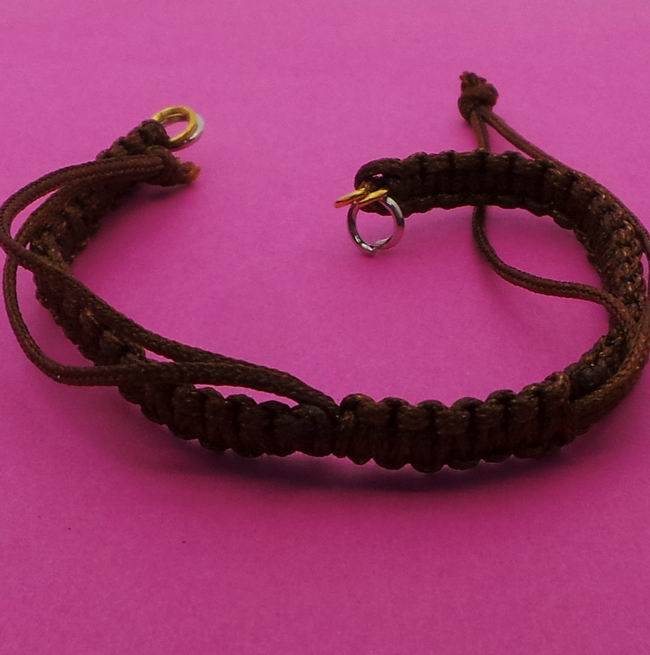 CH37867 Finished Macrame Bracelets with Jumprings  FOR JEWELLERY 15cm//1Pcs/   BROWN COLOR, Nylon Thread  ,Material , (5 3) ()