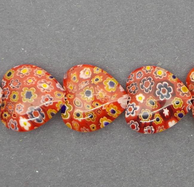 CH37961 GLASS MILLIFIORI HEARTS, ,20X19MM/40PCS ,MIXED COLORS (4 1) ()