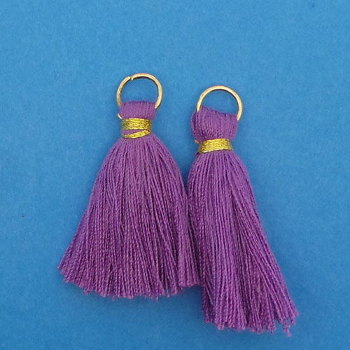 CH38287 Tassels Textile With Loop,Cotton ,35mm/5Pcs ,Lilac Color (13 17) ()