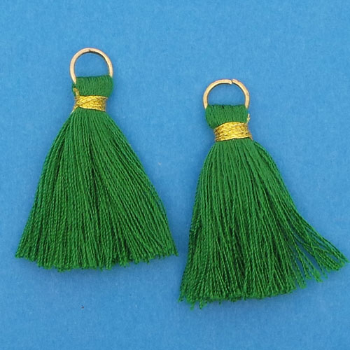 CH38304 Textile Tassels with loop For Jewellery 35mm/5Pcs Green Color, Cotton ,Material 100% Cotton,, (59 22) ()