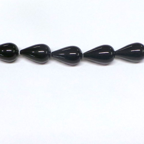 CH38991 Pear Shape Natural Black Onyx beads ,For Jewellery 30X18mm/13Pcs/ Black Color,   ,Material ,Beads (4 2) ()