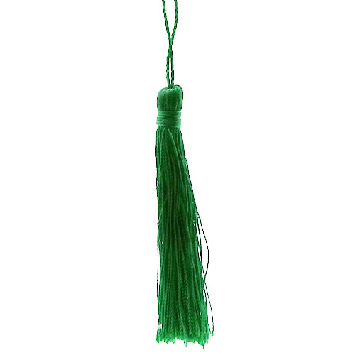 CH40208 Tassels Textile With Loop,With Belt ,90mm/5Pcs ,Green Color (2 1) ()