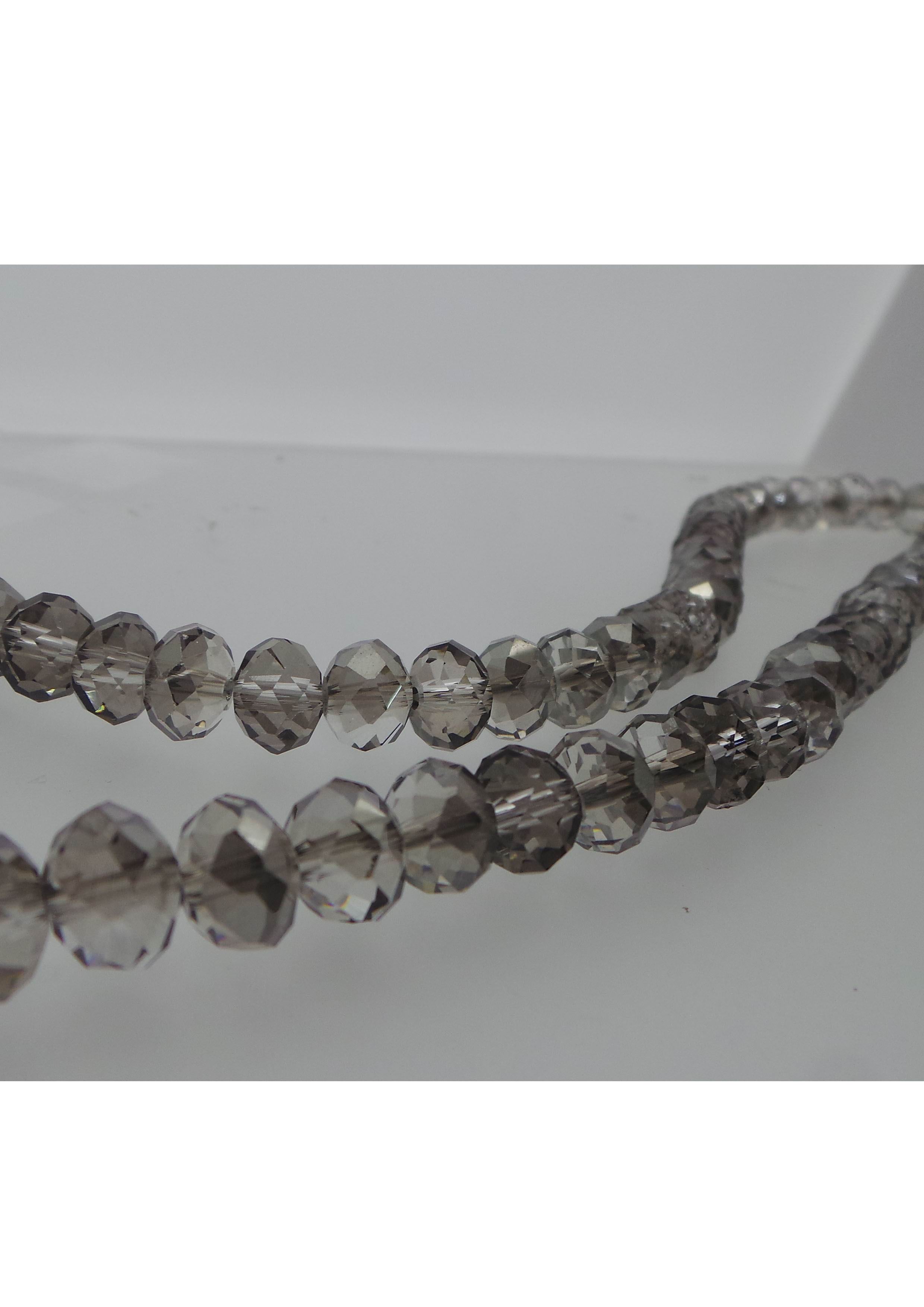 CH41014 Χάντρες/Διαχωριστικές Χάντρες Γυάλινες Ροδέλες με Έδρες ,8X6mm/70Τεμ. ,Γκρίζο Χρώμα,Με Έδρες (2 2) (8gr) ()