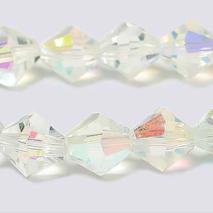 CH41016 Γυάλινες χάντρες ρόμβος  Για κόσμημα 4mm/~100Τεμ. Crystal AB,LASER CUT   ,ΣΥΝΘΕΣΗ Γυαλί,Χάντρα (-9 0) (0gr) ()