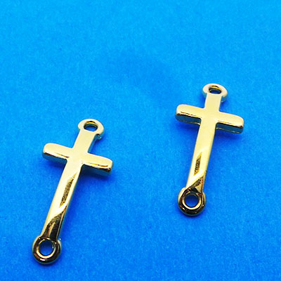 CH41305 Σταυροί Μεταλλικός Φιγούρα ,20X9mm/3Τεμ. ,Επίχρυσο Χρώμα,Κυρτά (1 0) (gr) ()