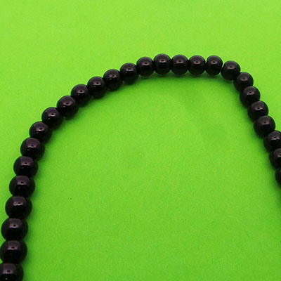 CH41903 Glass Pearls Round Beads, ,6mm/56Pcs ,Black Color (16 0) ()