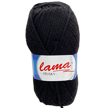 CH42007 Lama Husky yarn  For shawls, cardigans 100gr/130Meters/  (Lama) 110-Black,Col 110 Acrylic  ,Material 100% Acrylic,Winter,Tunisian Crochet Hook no 6-7 (20 0) ()