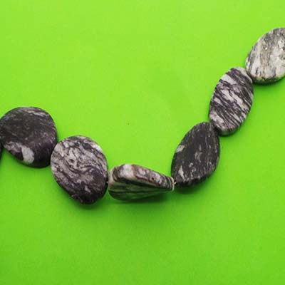CH42215 NATURAL AGATE ROUND BEADS FOR JEWELLERY 30X20mm/16Pcs/ GREY COLOR, ,Material ,BEADS (12 0) ()
