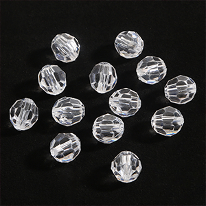 CH42417 Ακρυλικές Χάντρες Στρόγγυλες με έδρες Διάφανες  Για κόσμημα 6mm/~270Τεμ. Διάφανο Χρώμα, Με Έδρες  ,Συνθεση Ακρυλικό,Χάντρα (35 0) (29gr) ()