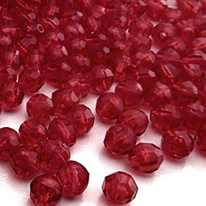CH42423 Beads and Spacers Acrylic Transparent Round Faceted,Faceted ,6mm/275Pcs ,Red Color (19 11) ()