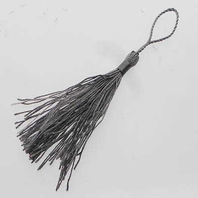 CH42442 Υφασμάτινες φούντες με κρίκο  80mm/5Τεμ. Γκρίζο Χρώμα Για Διακόσμηση    (5 0) (gr) ()