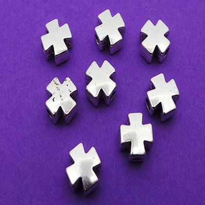 CH42648 Μεταλλικά σταυρουδάκια  8X8mm/10Τεμ. Αντικέ Χρώμα Για Κόσμημα/Μαρτυρικά Θρησκευτικά Χάντρα  (25 12) (12gr) ()