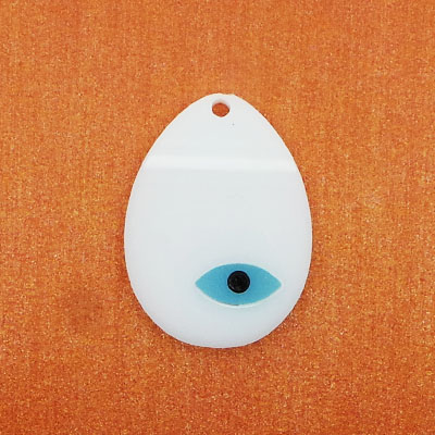 CH42818 Acrylic Evil Eyes For Jewellery 30X22mm/1Pcs White Color,   ,Material Acrylic,, (2 1) ()