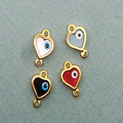 CH42820 Ορειχάλκινες καρδούλες με ματάκια Για κόσμημα 14X9mm/1Τεμ. Επίχρυσο Χρώμα,   ,Συνθεση Ορείχαλκος,Συνδετικά (68 0) (gr) ()