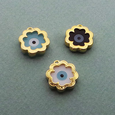 CH42839 Ορειχάλκινα Ματάκια σε σχήμα λουλουδιού Για κόσμημα 17mm/1Τεμ. Επίχρυσο Χρώμα,   ,Συνθεση Ορείχαλκος,Θαλασσινά,Κρεμαστά (2 0) (gr) ()