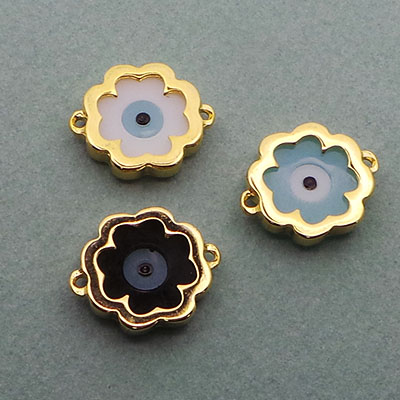 CH42840 Ορειχάλκινα Ματάκια σε σχήμα λουλουδιού Για κόσμημα 18X15mm/1Τεμ. Επίχρυσο Χρώμα,   ,Συνθεση Ορείχαλκος,Θαλασσινά,Συνδετικά (1 3) (5gr) ()