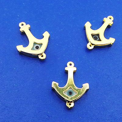 CH42842 Ορειχάλκινες Άγκυρες με ματάκια Για κόσμημα 21X16mm/1Τεμ. Επίχρυσο Χρώμα,   ,Συνθεση Ορείχαλκος,Θαλασσινά,Συνδετικά (11 5) (gr) ()