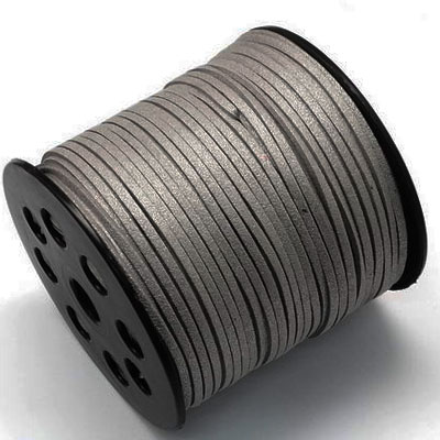 CH42965 Synthetic Flat Seude Cord For Jewellery 3mm//1Meters Grey Color,   ,Material ,, (24 0) ()