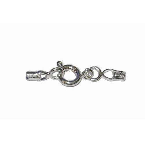 CH4301 Sterling Silver Spring Ring clasps ,For Jewellery 8mm//5Set//Ø1.5mm Silver Color, With Leather ends  ,Material ,, (1 3) ()