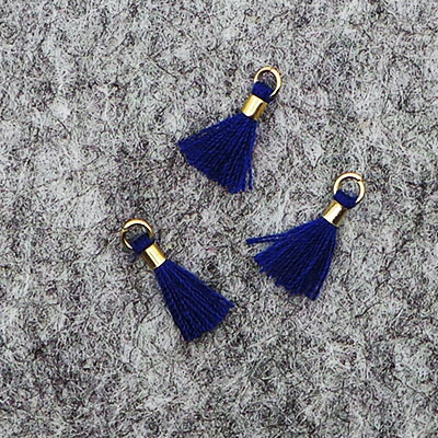 CH43140 Υφασμάτινες φούντες με κρίκο Για Κόσμημα/Διακόσμηση 10mm//3Τεμ. Σκούρο Μπλέ Χρώμα, ,Συνθεση , (10 7) (4gr) ()